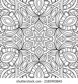 Doodle Zen tangle diseño mandala colorear páginas de libros para adultos ilustración vectorial