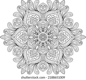 Doodle Zen tangle diseño mandala colorear páginas de libros para adultos ilustración vectorial