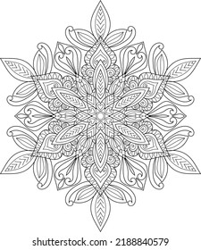 Doodle Zen tangle diseño mandala colorear páginas de libros para adultos ilustración vectorial