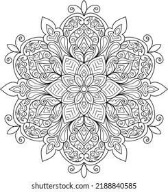 Doodle Zen tangle diseño mandala colorear páginas de libros para adultos ilustración vectorial