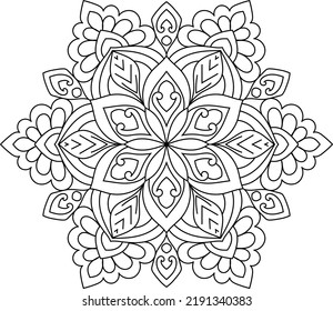 Doodle Zen tangle diseño mandala colorear páginas de libros para adultos ilustración vectorial