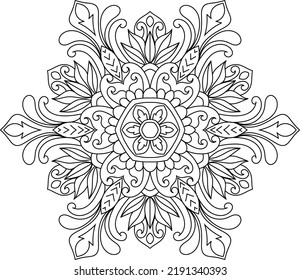 Doodle Zen tangle design mandala coloring book pages for adults vector illustration