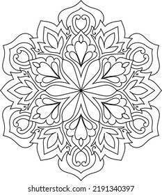 Doodle Zen tangle design mandala coloring book pages for adults vector illustration