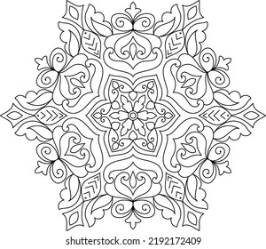 Doodle Zen tangle design mandala coloring book pages for adults vector illustration