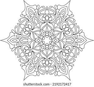 Doodle Zen tangle design mandala coloring book pages for adults vector illustration