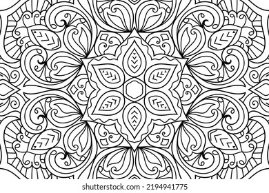 Doodle Zen tangle diseño mandala colorear páginas de libros para adultos ilustración vectorial