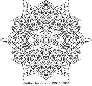 Doodle Zen tangle design mandala coloring book pages for adults vector illustration