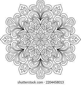 Doodle Zen tangle diseño mandala colorear páginas de libros para adultos ilustración vectorial