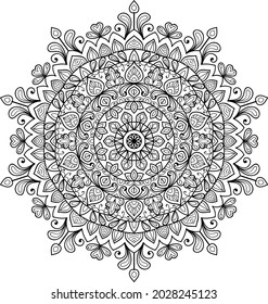 Doodle zen diseño de la maraña de color mandala redondeada páginas de libros para adultos ilustración vectorial