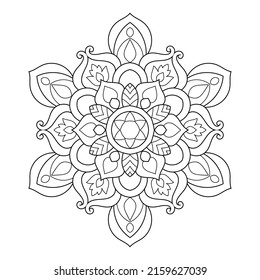 Doodle zen tangle design rounded mandala colouring book pages for adults vector illustration