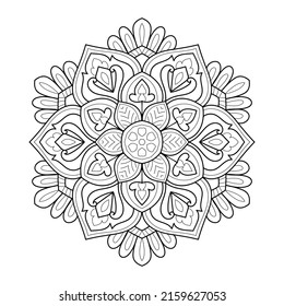 Doodle zen tangle design rounded mandala colouring book pages for adults vector illustration