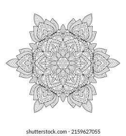 Doodle zen diseño de la maraña de color mandala redondeada páginas de libros para adultos ilustración vectorial