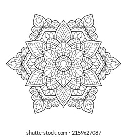 Doodle zen tangle design rounded mandala colouring book pages for adults vector illustration