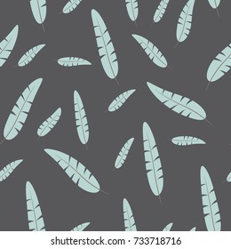 Doodle zentangle leaves autumn pattern. Endless seamless hipster illustration. Native american indian traditional symbols, tribal and ethnic boho theme.
