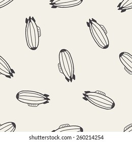 doodle zeppelin seamless pattern background