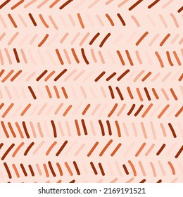Doodle zig zag lines seamless pattern. Hand drawn broken line endless wallpaper. Dashes motif. Cozy ornament. Design for fabric , textile print, surface, wrapping, cover. Vector illustration