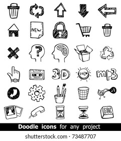 Doodled vector icons for any project.