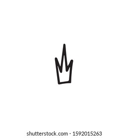 Doodle,hand drawn crown flat vector icon isolated on a white background.