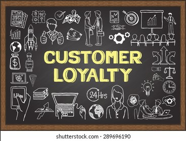 Doodles About Customer Loyalty On Chalkboard Stock Vector (Royalty Free ...