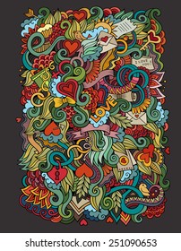 Doodles abstract decorative Love vector background