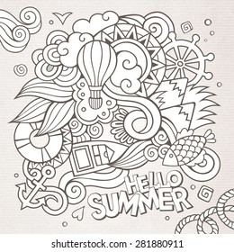 Doodles abstract decorative summer sketch vector background