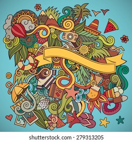 Doodles abstract decorative summer vector background