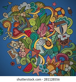 Doodles abstract decorative summer vector background