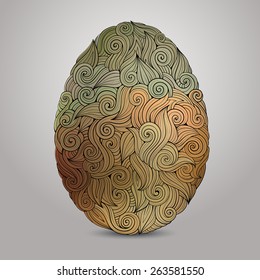 Doodles abstract hand drawn ornament easter egg background