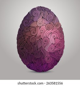 Doodles abstract hand drawn ornament easter egg background