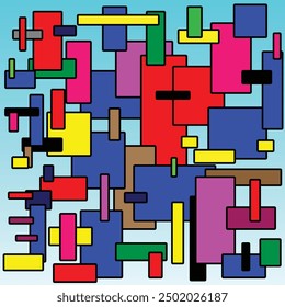 Doodles abstract square boxes pattern