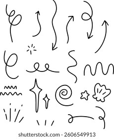 doodles and arrow line for templates.