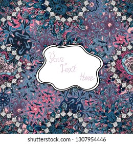 Doodles black, blue and white on colors. Abstract pattern for wrapping paper Vector illustration. Seamless Sketch nice background.