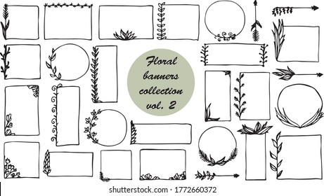 Doodles bullet journal banners and elements for notebook, diary and planner.	