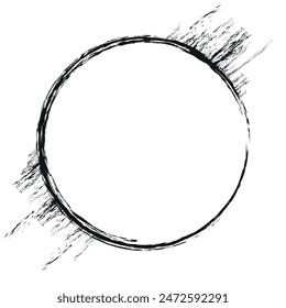 Doodles with charcoal pencil texture. Vector illustration