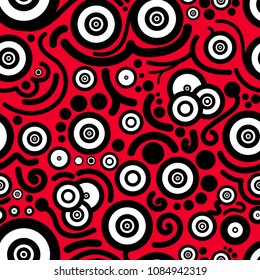 Doodles with circles smiles face concept seamless pattern texture background vector illustration