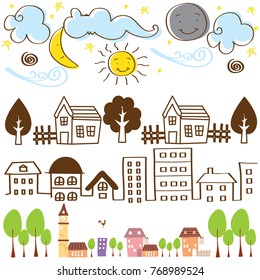 doodles city and sky