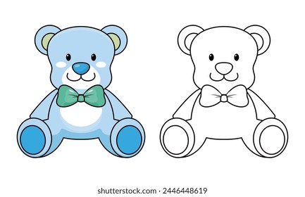 Doodles classic brown teddy bear vector