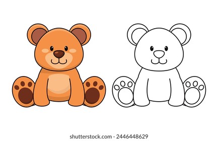 Doodles classic brown teddy bear vector