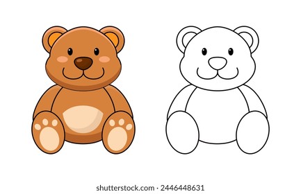 Doodles clásico marrón osito de peluche Vector