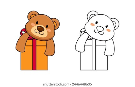 Doodles classic brown teddy bear vector