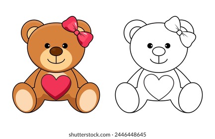 Doodles classic brown teddy bear vector