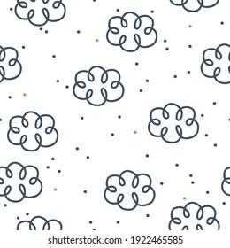 Doodles clouds seamless pattern. Kids texture for fabric, wrapping, textile, wallpaper, apparel.