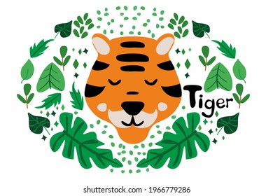 doodles cute animals collection tiger cute sticker