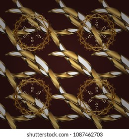 Doodles cute pattern. Seamless Beautiful fabric pattern. Nice background. It can be used on wallpaper, mug prints, baby apparels, wrapping boxes etc. Brown, yellow and beige on colors. Vector - stock.