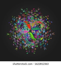 Doodles cute pattern. Sketch Beautiful fabric pattern. Gray, green and blue on colors. Nice background. It can be used on wallpaper, mug prints, baby apparels, wrapping boxes etc. Vector - stock.