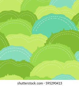 Doodles cute seamless pattern. Color vector background, spring theme. Illustration with glades and grass. Design for T-shirt, textile and prints.