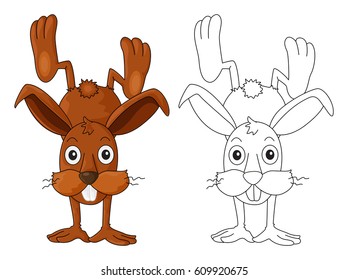 Animales de dibujo de Doodles para la ilustración de conejo lindo