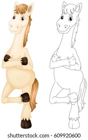 Doodles drafting animal for horse illustration