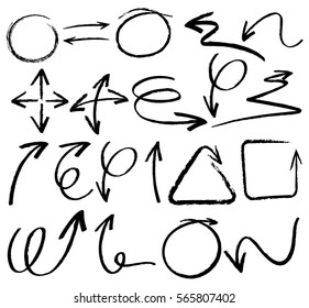 Doodles drawing for arrows illustration