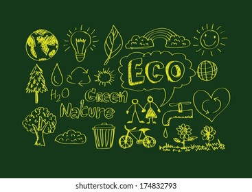 doodles  ECO vector set 